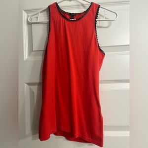 Red and black tank top j crew